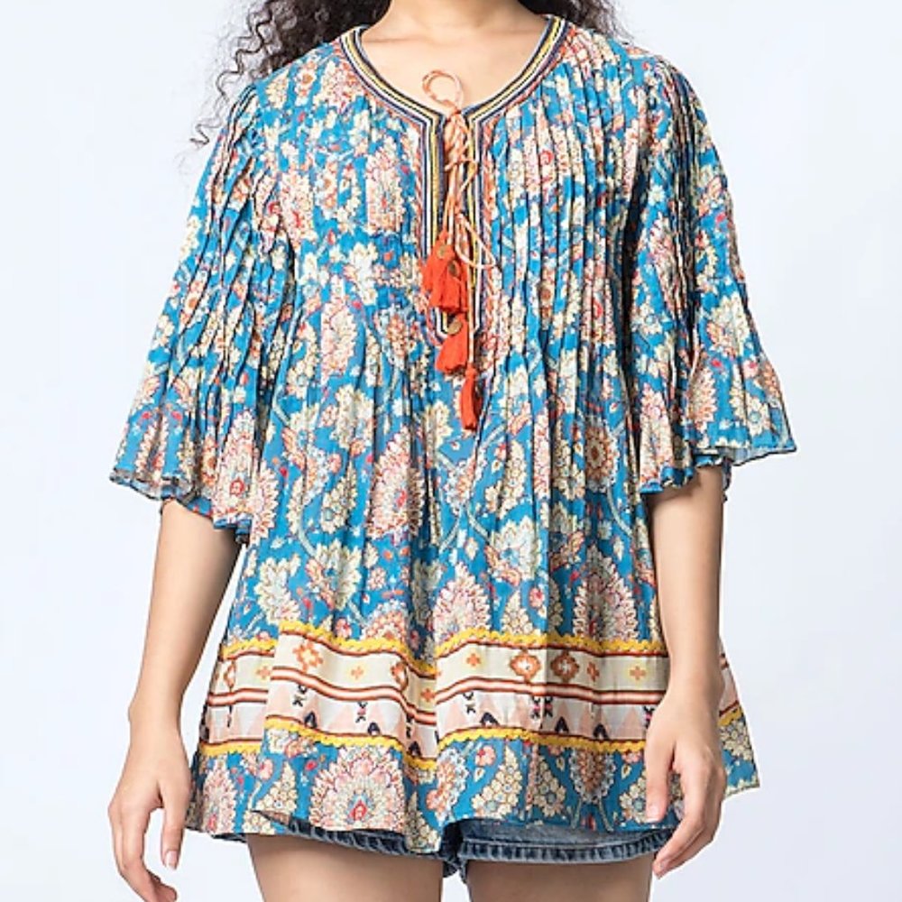 VERB BY PALLAVI SINGHEE Dark Blue Printed Blouse